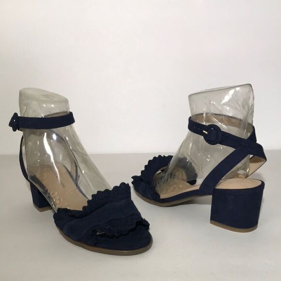 Isaac Mizrahi Live! Suede Block Heel Sandals - Picture 4 of 8